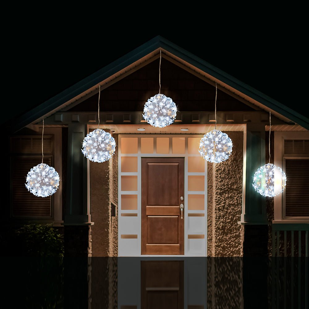 LED Twinkle Petal Balls 10cm 5 - Pack Cool - Warm White or Multicolor - Multicolor
