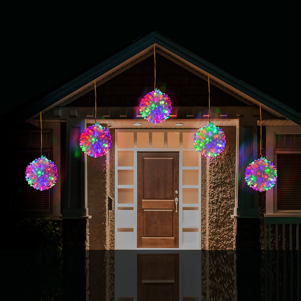 LED Twinkle Petal Balls 10cm 5 - Pack Cool - Warm White or Multicolor - Multicolor