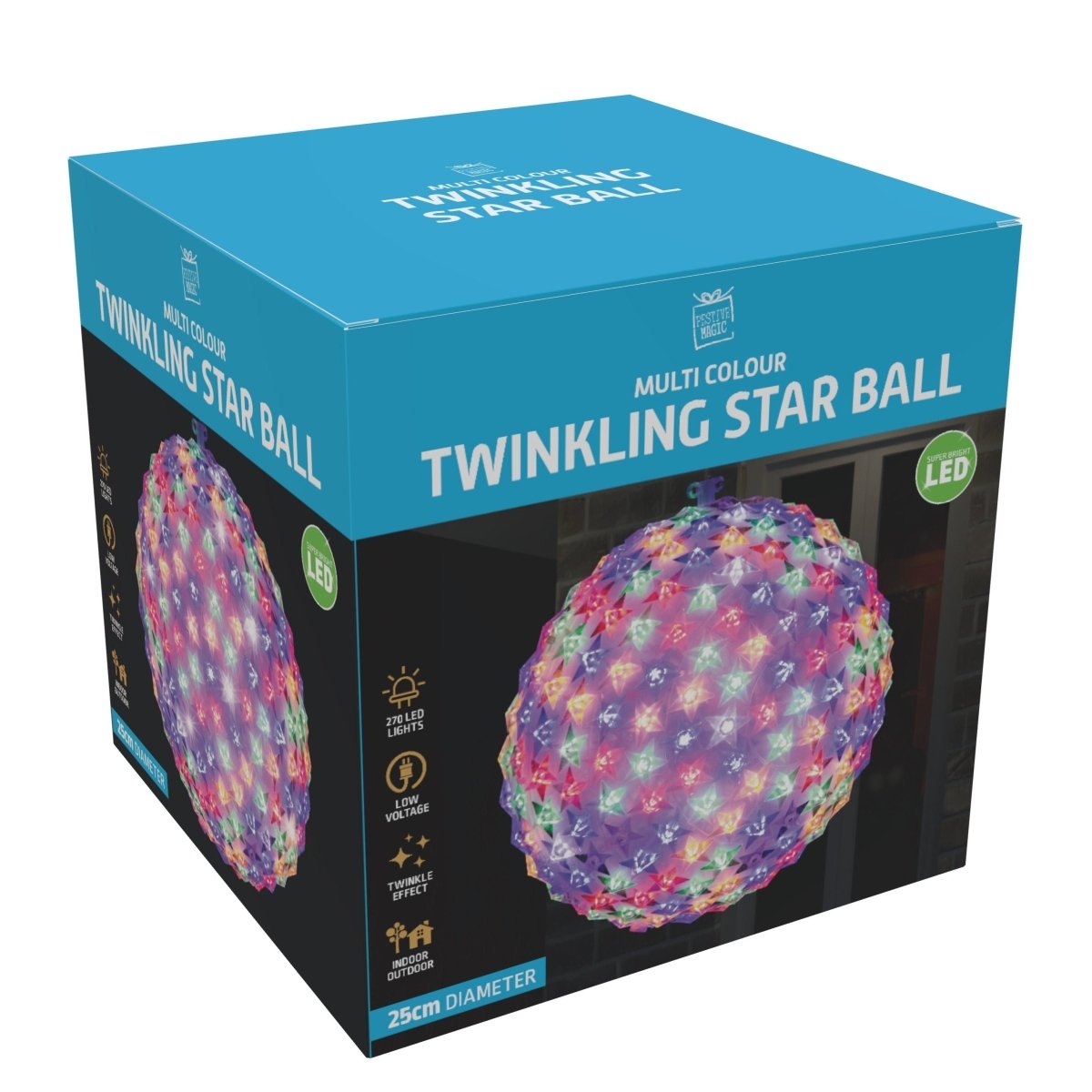 LED Star Ball 25cm Twinkle Multi - Color