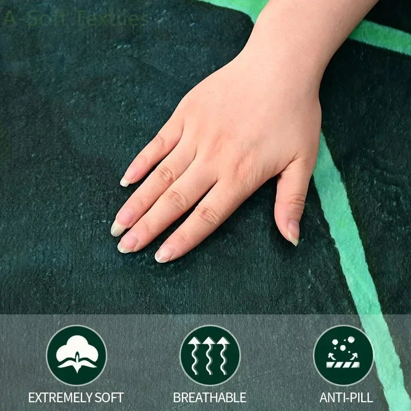 NNEOBA Green Leaf - Shaped Flannel Blanket