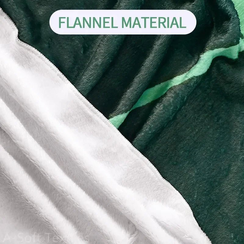 NNEOBA Green Leaf - Shaped Flannel Blanket