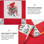 Elegant Red, greem & White Christmas Queen Bedspread Set