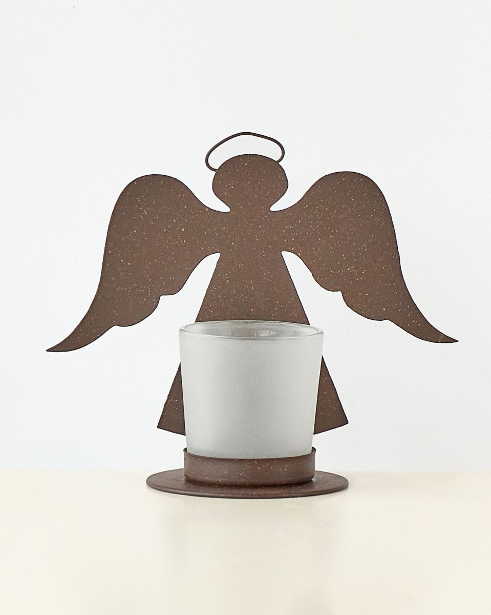casa - verde - folk - angel - votive - holder - 17 - x - 15cm