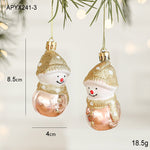 Set of 10 Christmas Ornaments - Gold & Rose Gold Holiday Tree Decorations