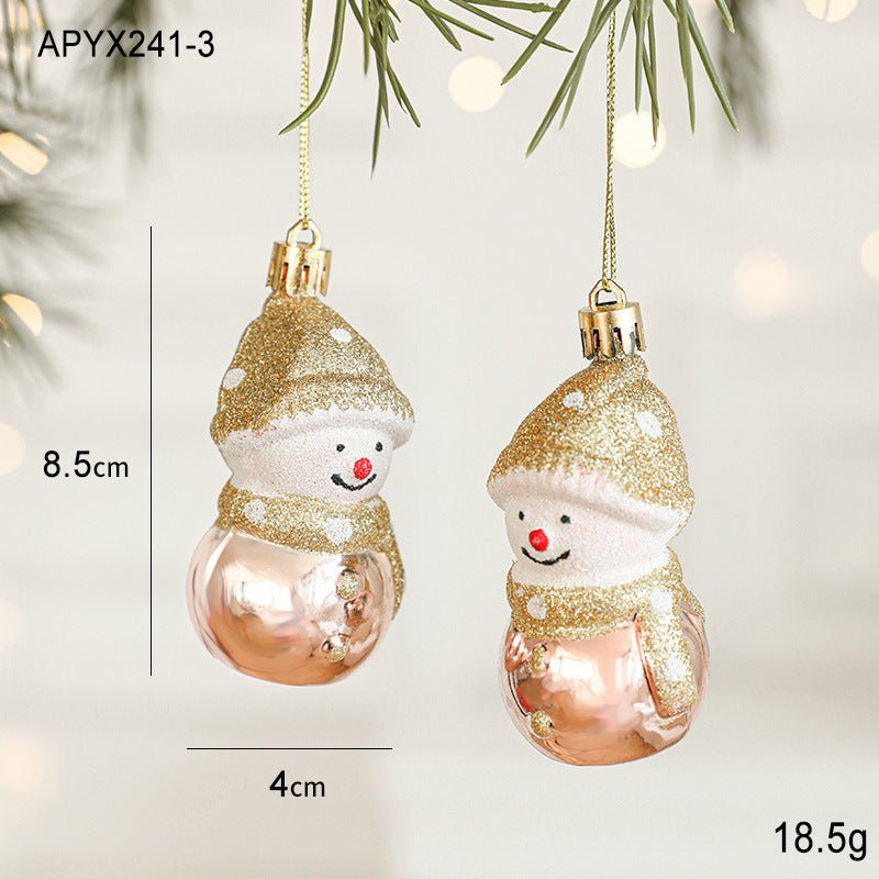 Set of 10 Christmas Ornaments - Gold & Rose Gold Holiday Tree Decorations