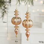 Set of 10 Christmas Ornaments - Gold & Rose Gold Holiday Tree Decorations