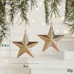 Set of 10 Christmas Ornaments - Gold & Rose Gold Holiday Tree Decorations