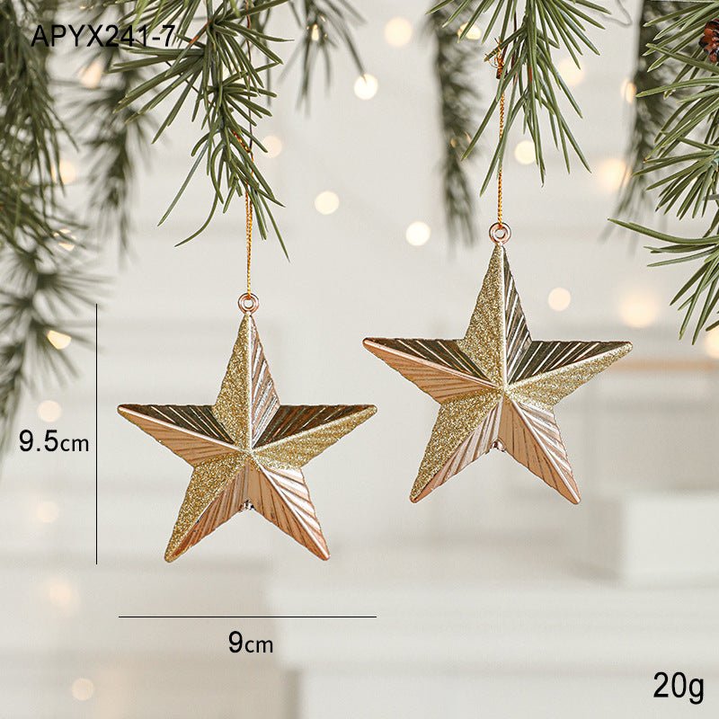 Set of 10 Christmas Ornaments - Gold & Rose Gold Holiday Tree Decorations