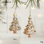 Set of 10 Christmas Ornaments - Gold & Rose Gold Holiday Tree Decorations