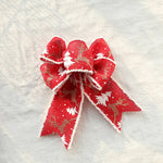 Christmas - Themed Decorative Wired Ribbon Burlap– Reindeer and Tree Print Rolled Fabric Set ,Diameter 6.8 cm, length 2 cm (two set, 6 pieces in total)