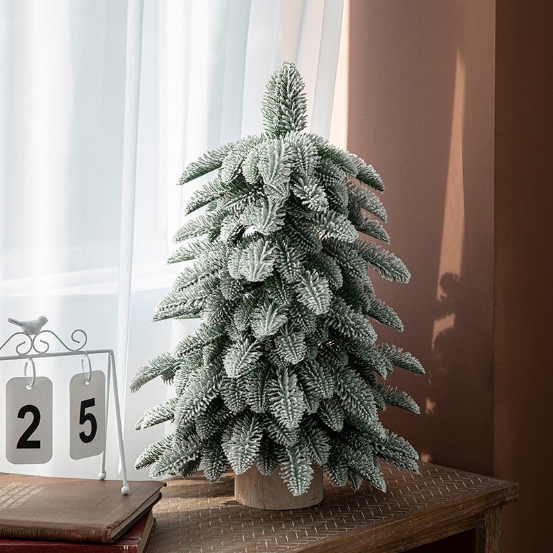 55cm Frosted Mini Christmas Tree – Snow - Covered Indoor Holiday Decoration