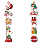 Set of 10 Christmas Hanging Door Decorations - Santa, Snowman, Stocking, and Gingerbread Ornaments (3 set, 30 pieces)