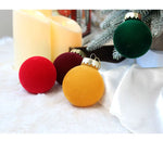 12 - Piece Velvet Christmas Ornament Set - Classic Coffee, Green, and Brown Baubles for Holiday Tree Decoration (6cm)