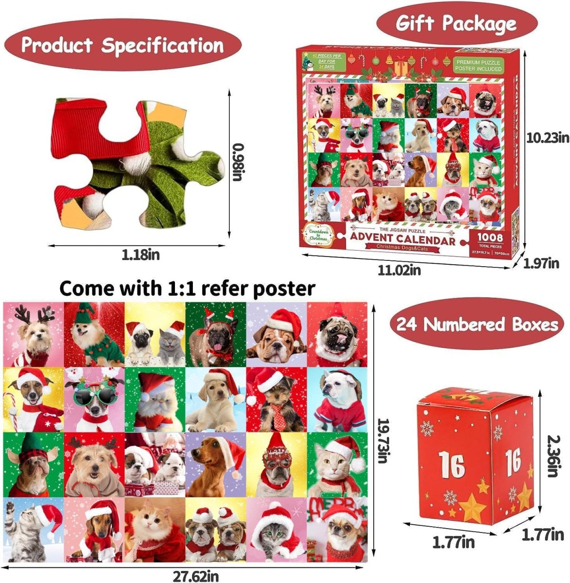 Christmas Advent Calendar 1008 - Piece Puzzle | Santa's Village Holiday Countdown GL - 117