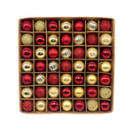 49 - Piece Christmas Ornament Set - 3cm Red, Gold Baubles for Christmas Tree Decoration