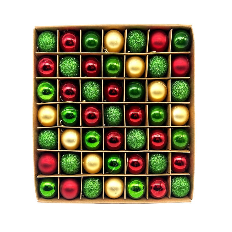 49 - Piece Christmas Ornament Set - 3cm Red, Green,Gold Baubles for Christmas Tree Decoration
