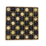 49 - Piece Christmas Ornament Set - 3cm Black, Gold Baubles for Christmas Tree Decoration