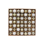 49 - Piece Christmas Ornament Set - 3cm White, Gold Baubles for Christmas Tree Decoration