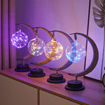 LED Multi - Shape Decorative Lights - Star, Moon, Apple USB Night Lights with Handmade Hemp Rope, Warm Iron Craft, Perfect Birthday & Christmas Gift