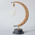 LED Multi - Shape Decorative Lights - Star, Moon, Apple USB Night Lights with Handmade Hemp Rope, Warm Iron Craft, Perfect Birthday & Christmas Gift
