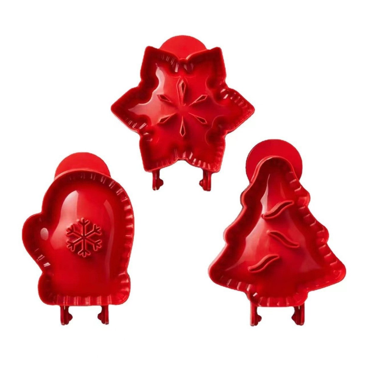 Christmas Pie Mold Set - 3 Holiday - Shaped Hand Pie Press Tools for Baking (3 Set/9 pcs )