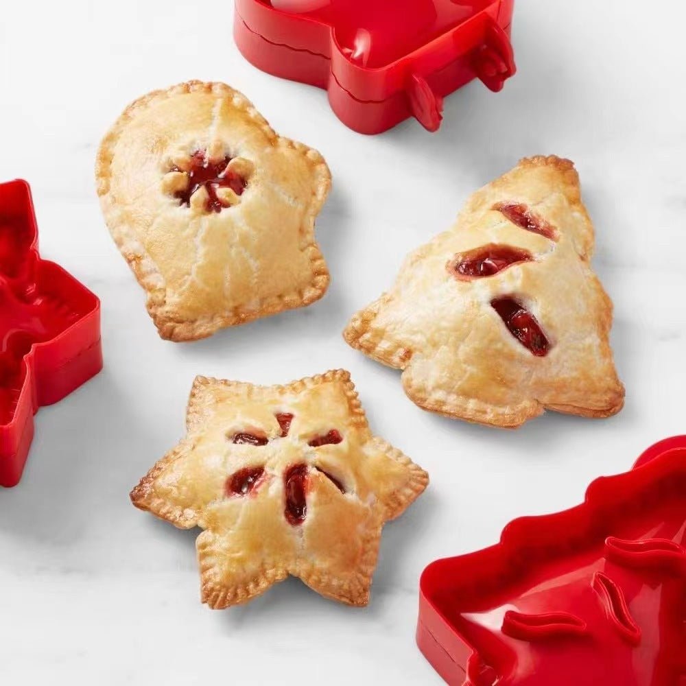 Christmas Pie Mold Set - 3 Holiday - Shaped Hand Pie Press Tools for Baking (3 Set/9 pcs )