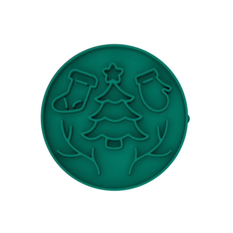 Green Silicone Slow Feeder Bowl for Dogs - Anti - Choking Christmas - Themed Lick Mat