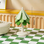 Round Base Green High temperature resistant table mat household teacup mat anti - scalding mat foldable insulation mat pot mat, insulation mat shelf Christmas tree shape