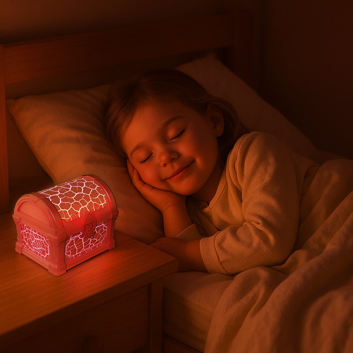Treasure Chest Projection Lamp with Bluetooth Speaker and Mood Light, Blue - 6342087218390 Toy Chest Australia 2