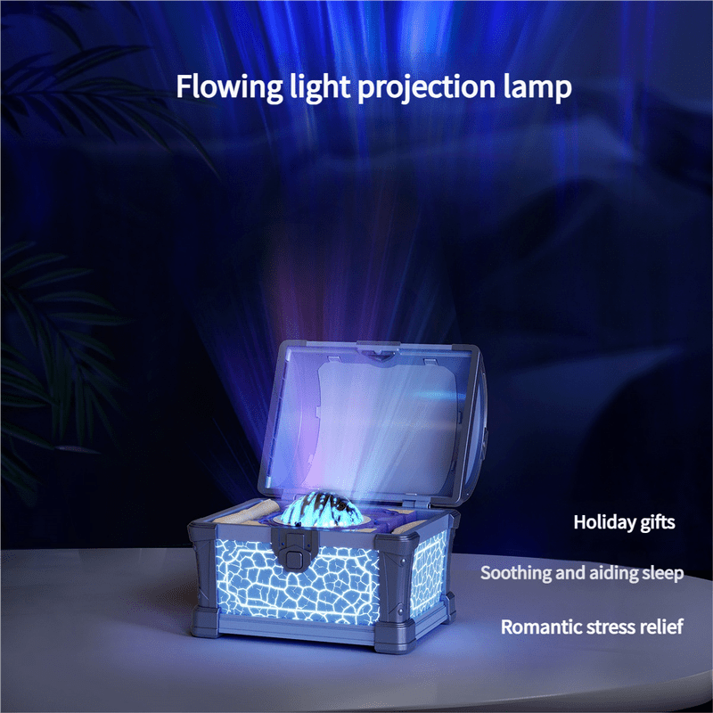 Treasure Chest Projection Lamp with Bluetooth Speaker and Mood Light, Blue - 6342087218390 Toy Chest Australia 4