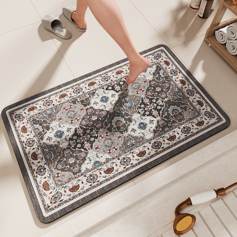 Non - Slip Diatomaceous Earth Bath Mat - Quick - Dry, Durable Toilet Rug 60x90cm