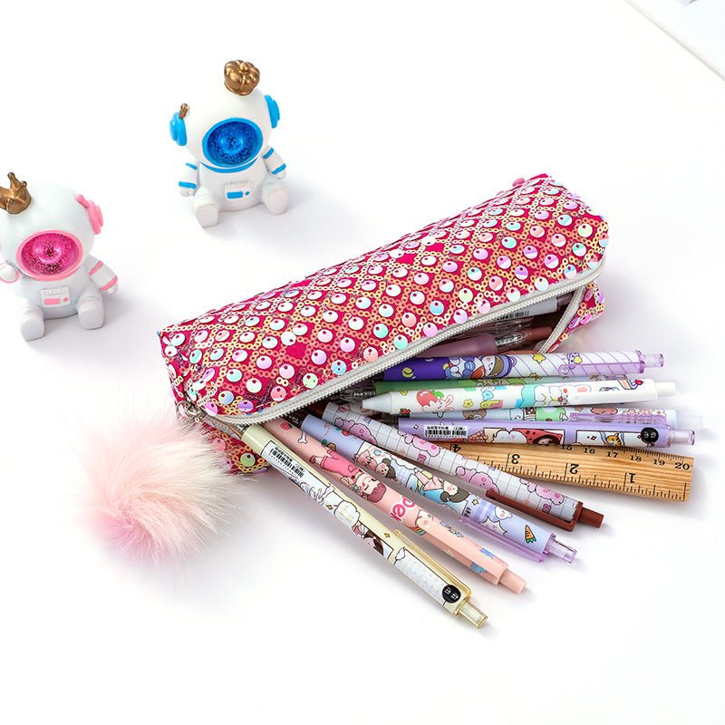 5 - pcs Sequin Pencil Bag - Rainbow Glitter, Student Storage - 5447834142418 Toy Chest Australia 2