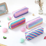 Rainbow Glitter Pencil Cases - Set of 4 Sparkly Stationery Pouches - 5447834142419 Toy Chest Australia 1