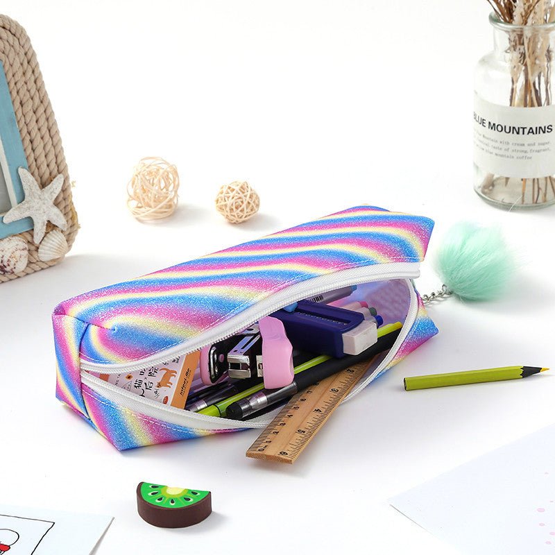 Rainbow Glitter Pencil Cases - Set of 4 Sparkly Stationery Pouches - 5447834142419 Toy Chest Australia 2