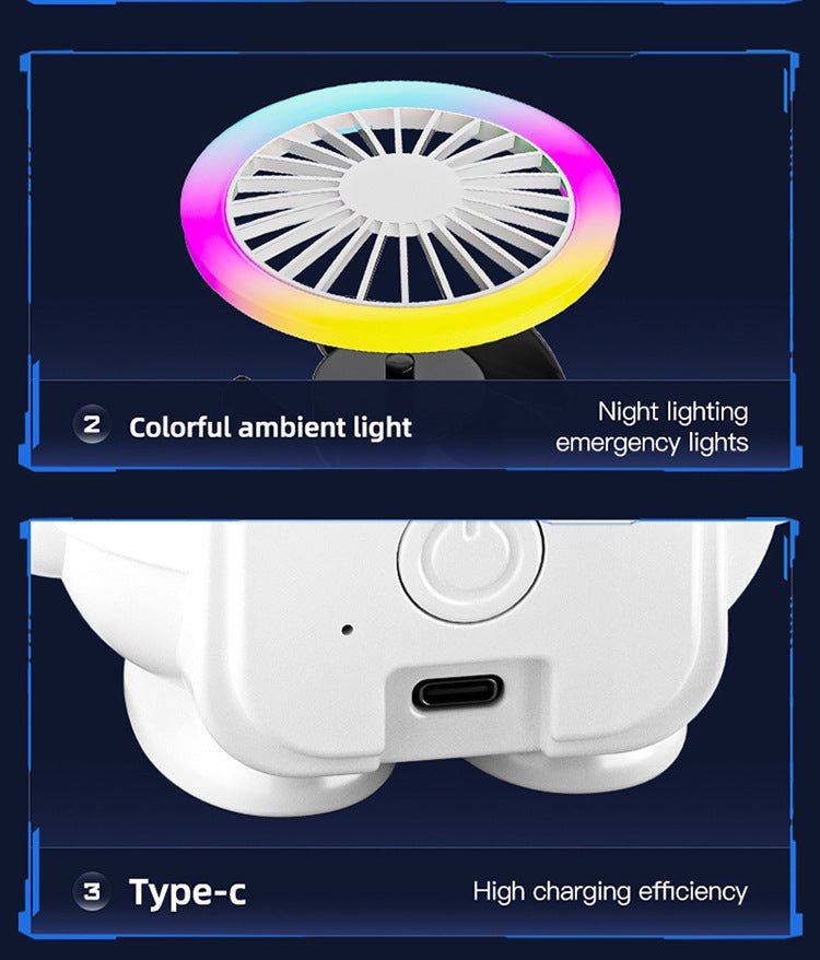 White Astronaut Portable Fan - USB Rechargeable Desk Fan with RGB Night Light - 2202480012702 Toy Chest Australia 6