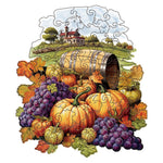 Purple grapes Thanksgiving Wooden Puzzle - Vegetable & Fruit Design, Home Decor, Educational Toy (Size S) - 2202400333723 Toy Chest Australia 2