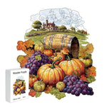 Purple grapes Thanksgiving Wooden Puzzle - Vegetable & Fruit Design, Home Decor, Educational Toy (Size S) - 2202400333723 Toy Chest Australia 3