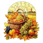Fruit and vegetable basket Thanksgiving Wooden Puzzle - Vegetable & Fruit Design, Home Decor, Educational Toy (Size L) - 2202400333728 Toy Chest Australia 1
