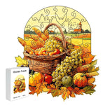 Fruit and vegetable basket Thanksgiving Wooden Puzzle - Vegetable & Fruit Design, Home Decor, Educational Toy (Size L) - 2202400333728 Toy Chest Australia 2