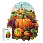 Harvest Pumpkins Wooden Puzzle - Vegetable & Fruit Design, Home Decor, Educational Toy (Size S) - 2202400333739 Toy Chest Australia 1