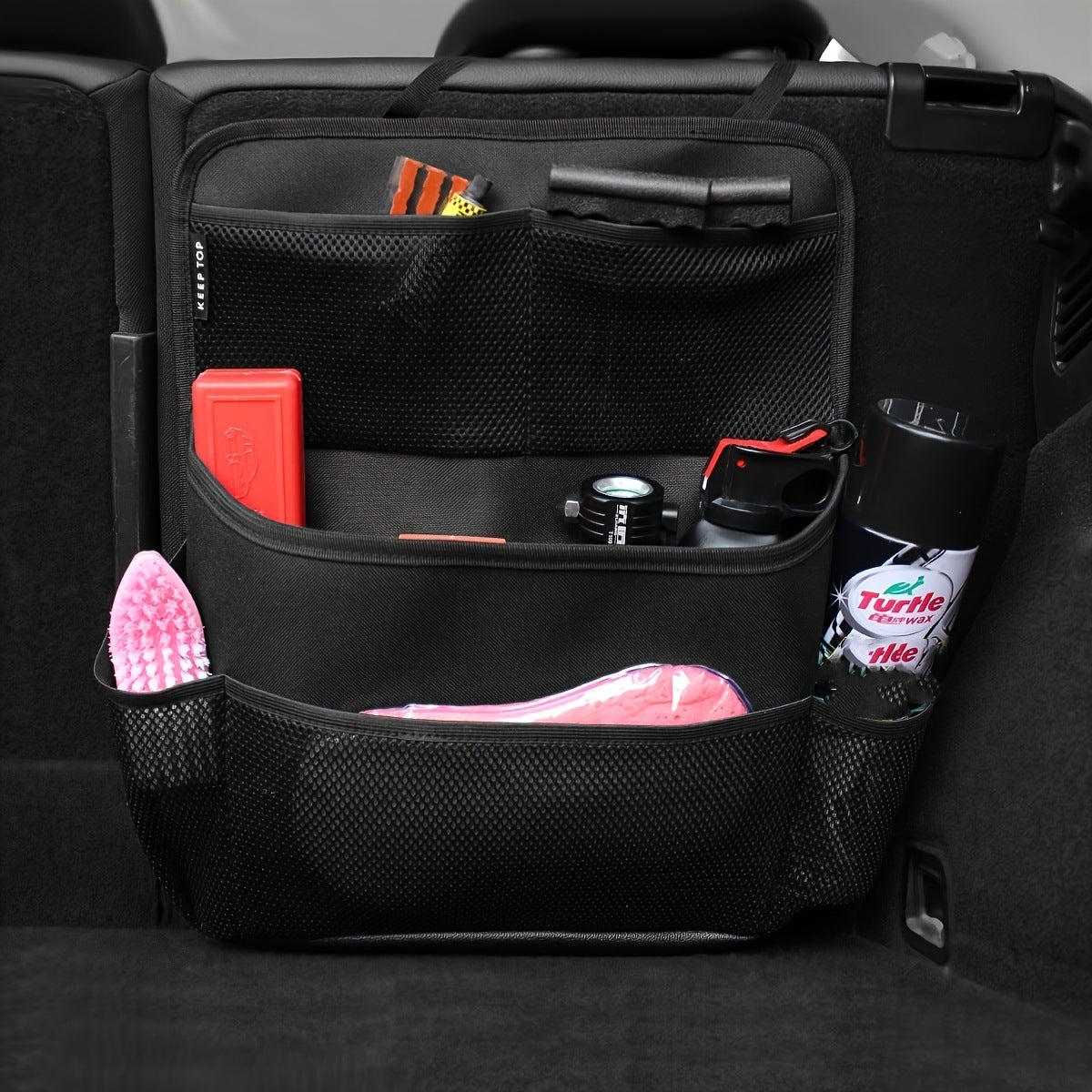 1 Pcs Black Premium Car Back Seat & Trunk Organizer - Multi - Pocket Hanging Storage Bag - 4908966288441 Toy Chest Australia 2