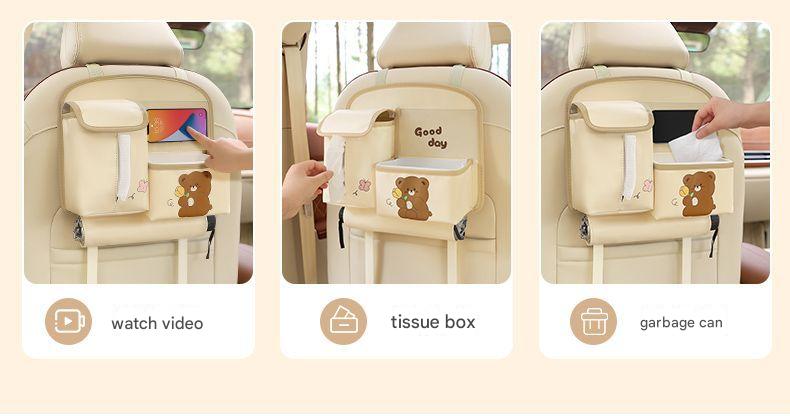 Car Seat Back Organizer with Practical design - Multi - Pocket Storage for Tissues and Gadgets - Beige - 8920334299821 Toy Chest Australia 8