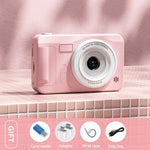 Student HD Digital Camera - 44MP, 8x Zoom, Autofocus, Dual Lens, Type - C Charging (Pink) - 8076293132745 Toy Chest Australia 1