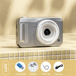 Student HD Digital Camera - 44MP, 8x Zoom, Autofocus, Dual Lens, Type - C Charging (Silver) - 8076293132747 Toy Chest Australia 1