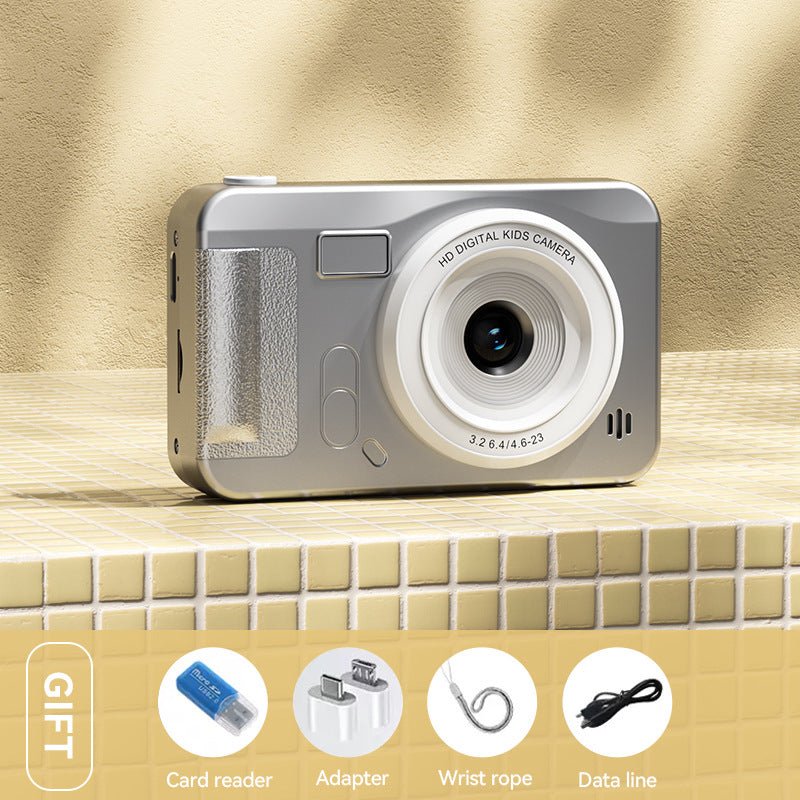 Student HD Digital Camera - 44MP, 8x Zoom, Autofocus, Dual Lens, Type - C Charging (Silver) - 8076293132747 Toy Chest Australia 1