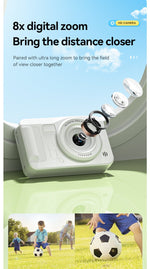 Student HD Digital Camera - 44MP, 8x Zoom, Autofocus, Dual Lens, Type - C Charging (Silver) - 8076293132747 Toy Chest Australia 6