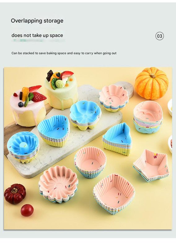 Style 9 Silicone Mini Cake Molds (30 Pack) - For Cupcakes, Desserts (6.5x6.5x3cm) - 5252895381734 Toy Chest Australia 2