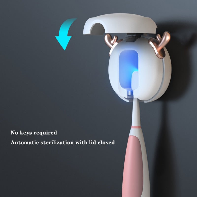 Cute UV Toothbrush Sanitizer Holder - Wall Mounted, Portable for Travel (Black ears bear) - 2596485839876 Toy Chest Australia 3