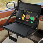Black Foldable Car Back Seat Organizer Tray - PU Leather Travel Desk with Tablet Holder - 6814362214108 Toy Chest Australia 1