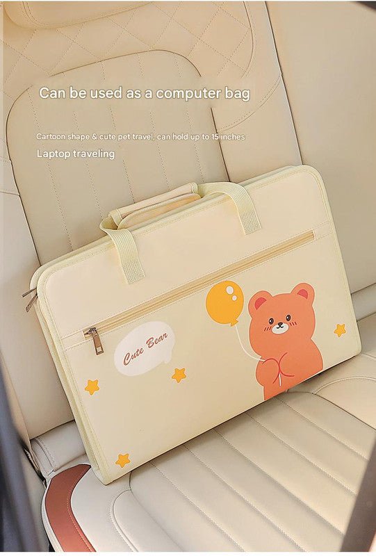 Brown Foldable Car Back Seat Organizer Tray - PU Leather Travel Desk with Tablet Holder - 6814362214109 Toy Chest Australia 7